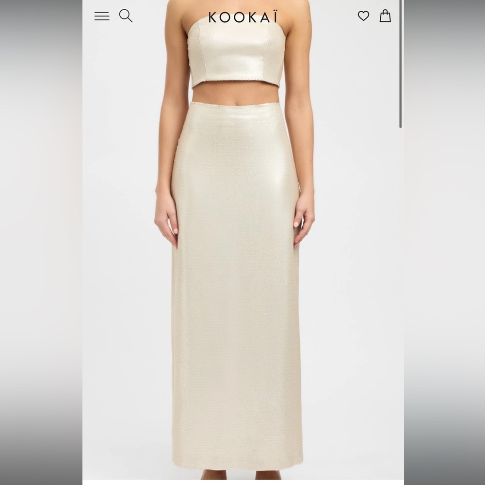 Kookai sequin midi skirt NWT